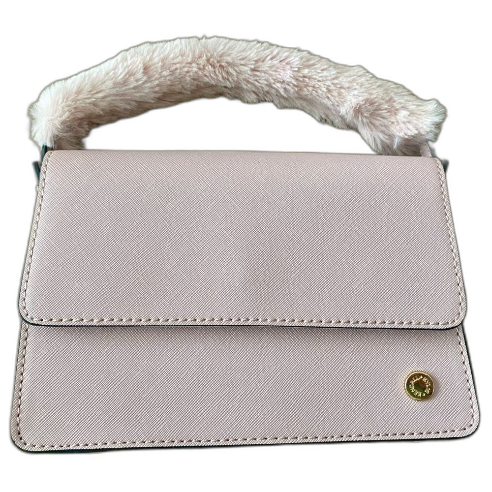Kylie and Kendall Faux Fur Mini Handbag Rose’ Blush Clutch